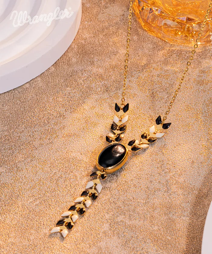 Wrangler Demeter’s Orb Onyx Necklace for Women - Elegant Black Gemstone Pendant Jewelry - Perfect for Gifts, Parties & Everyday Wear