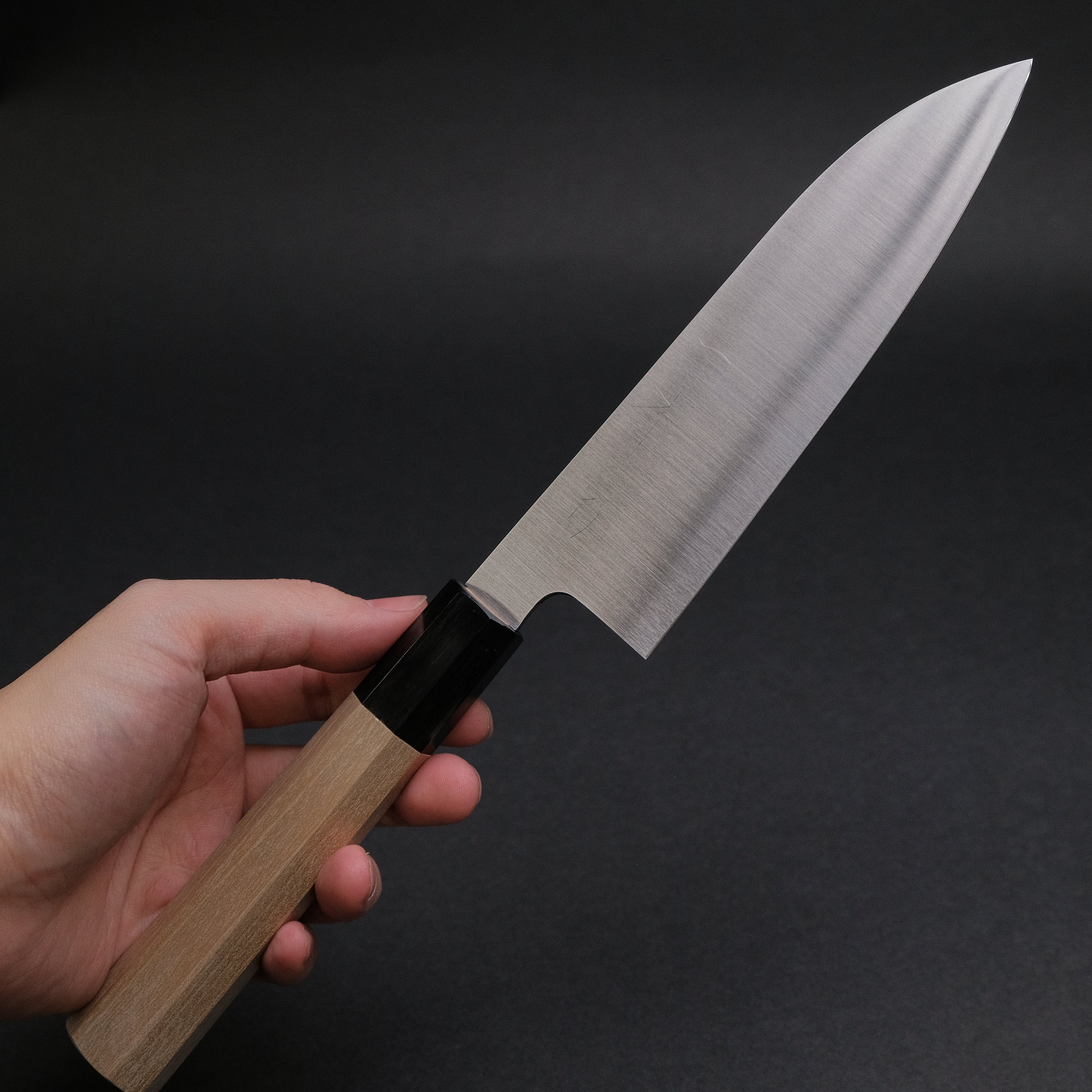 Hitohira Ashi White #2 Santoku Knife 180mm - Japanese Ho Wood Handle - Premium Kitchen Knife for Slicing, Dicing & Chopping Vegetables, Meat & Fish