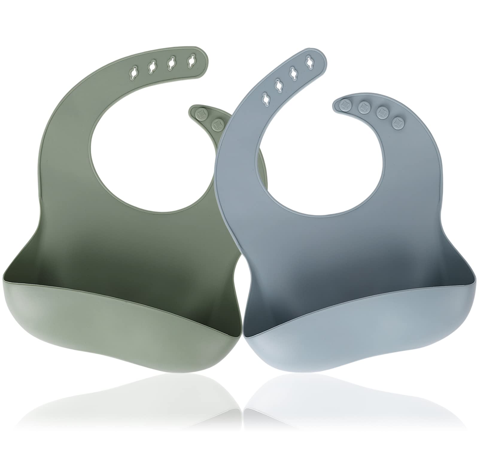 Socub Silicone Baby Bibs - Soft, Waterproof & BPA-Free Feeding Bibs for Infants & Toddlers with Food Catcher Pocket - Perfect for Mealtime, Snacks & Messy Play