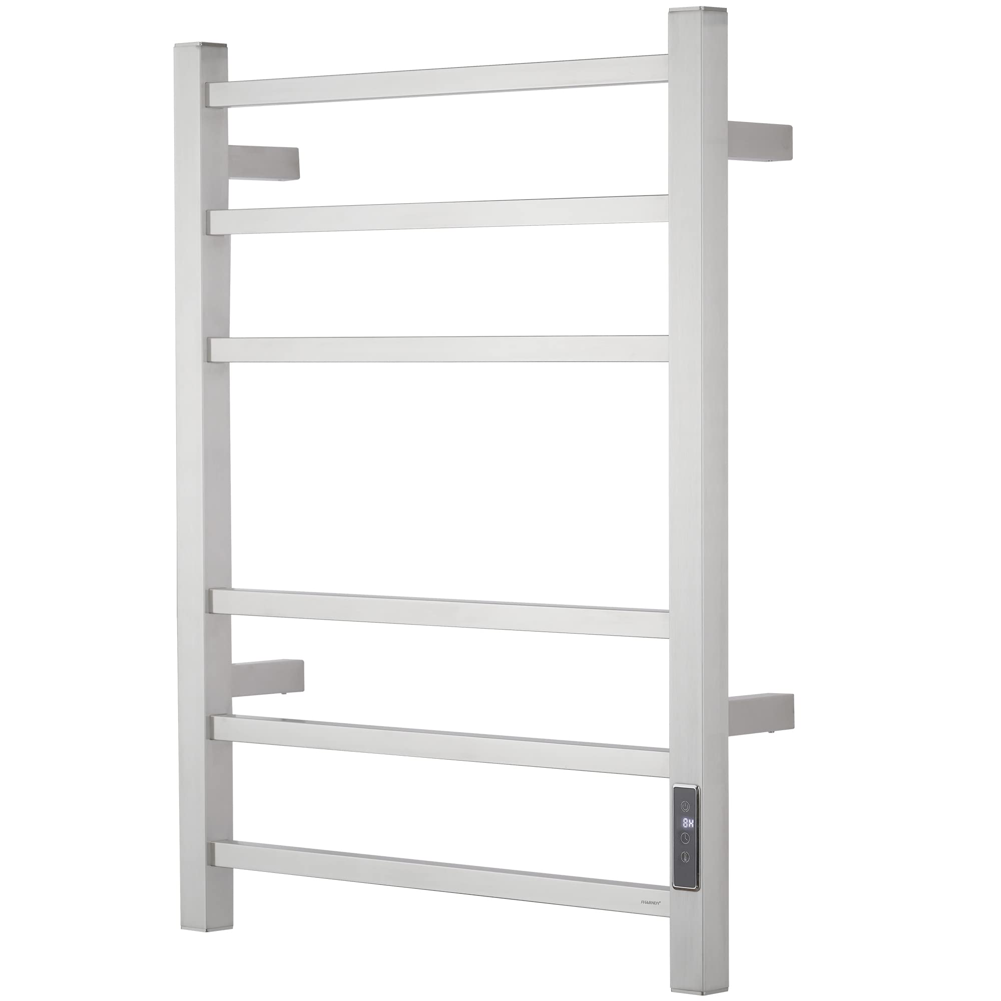 SHARNDY Electric Towel Warmer with Timer - Wall Mounted Bathroom Heated Towel Rack, Brushed Stainless Steel, Plug-in Design for Warm & Cozy Towels | Perfect for Bathrooms, Spas, and Luxury Homes