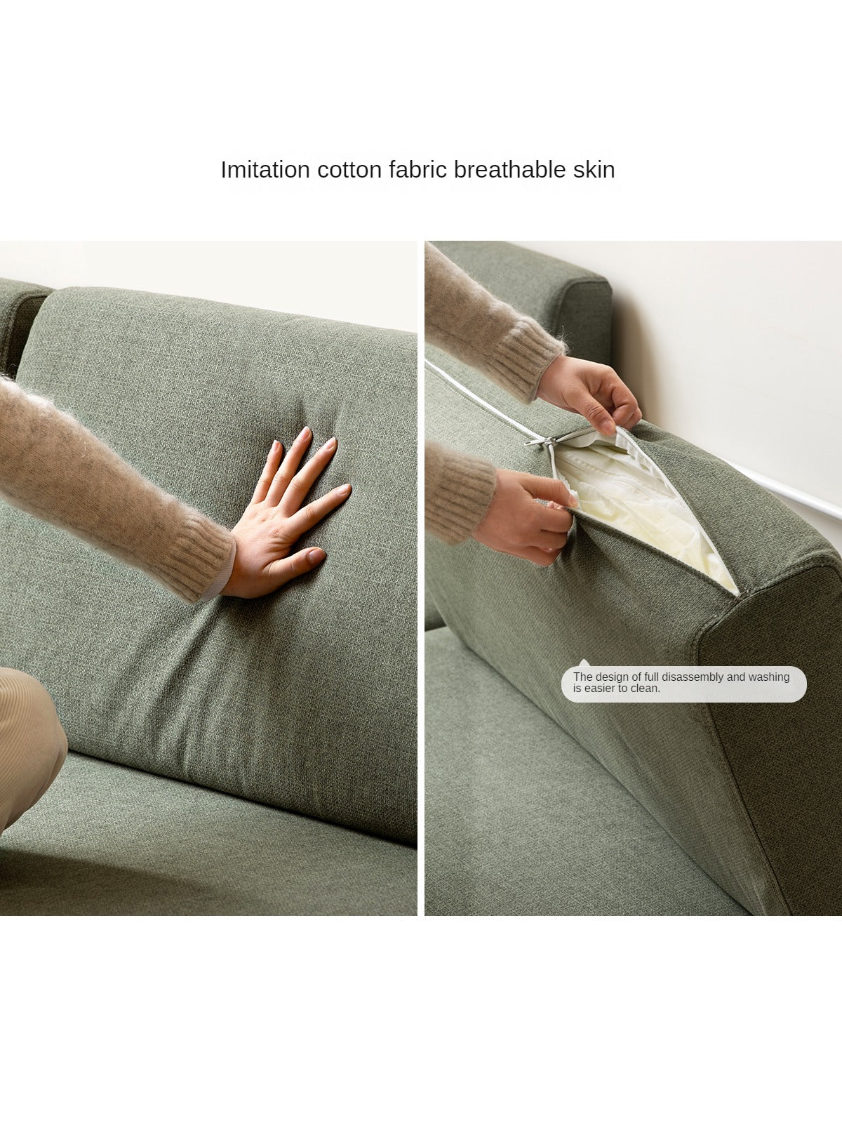 Premium Beech Solid Wood Upholstered Sofa - Comfortable & Durable Living Room Furniture for Relaxing & Entertaining