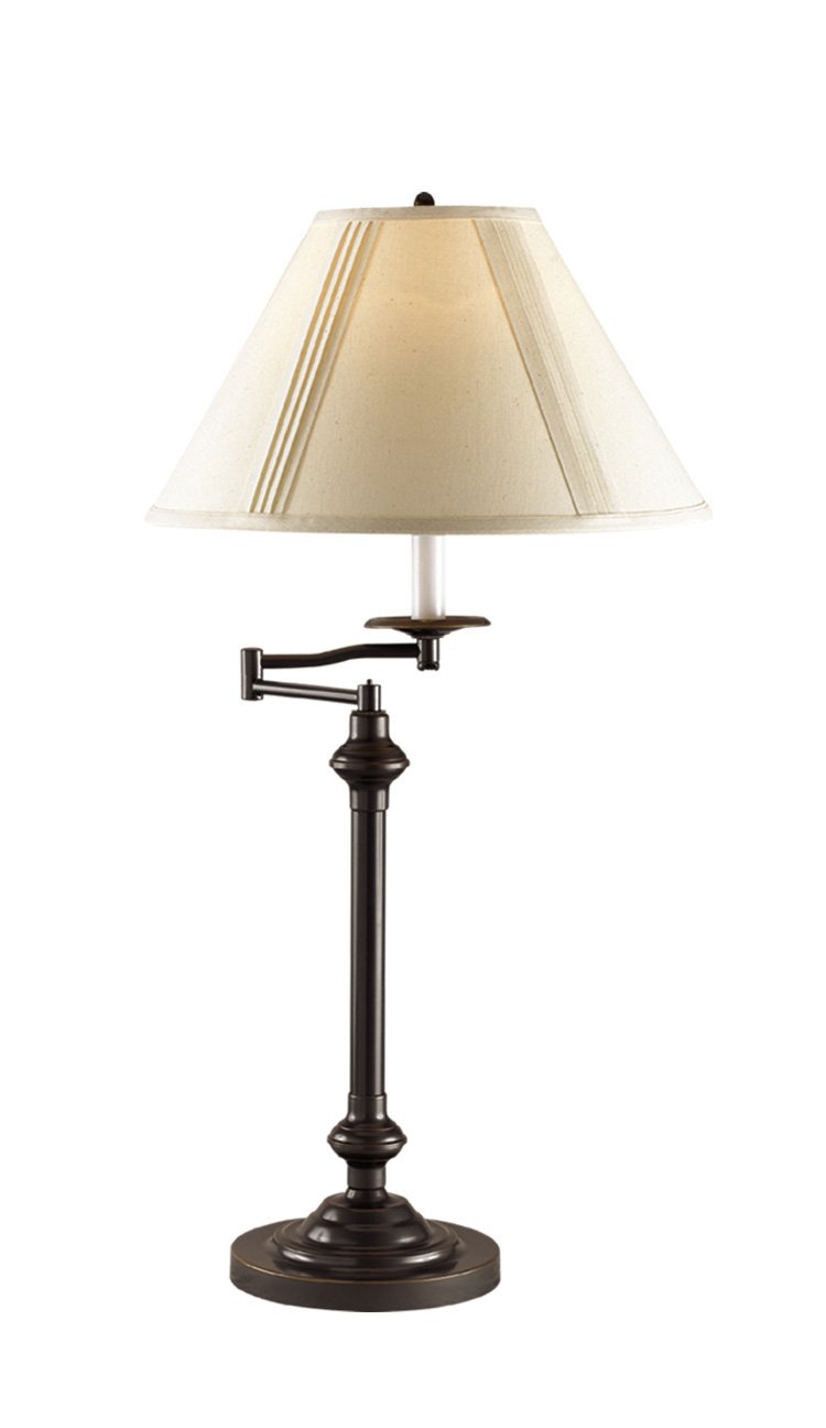 Cal Lighting BO-342-DB Swing Arm Table Lamp - 150W Adjustable Desk Lamp in Dark Bronze (14.8x19.9x16.4 inches) - Perfect for Reading, Office, and Bedroom Nightstand Lighting