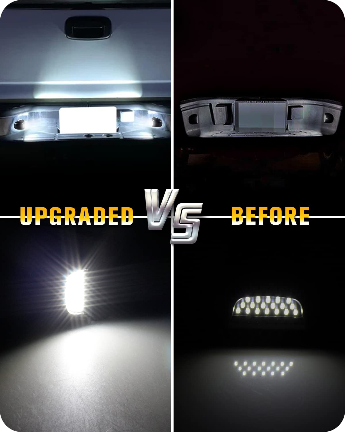 RUXIFEY LED License Plate Light Assembly with Socket - Compatible with Chevy Silverado, Suburban, Tahoe, GMC Sierra 1500/2500/3500 HD, Escalade EXT - Bright White Tag Lights for Enhanced Night Visibility & Vehicle Style