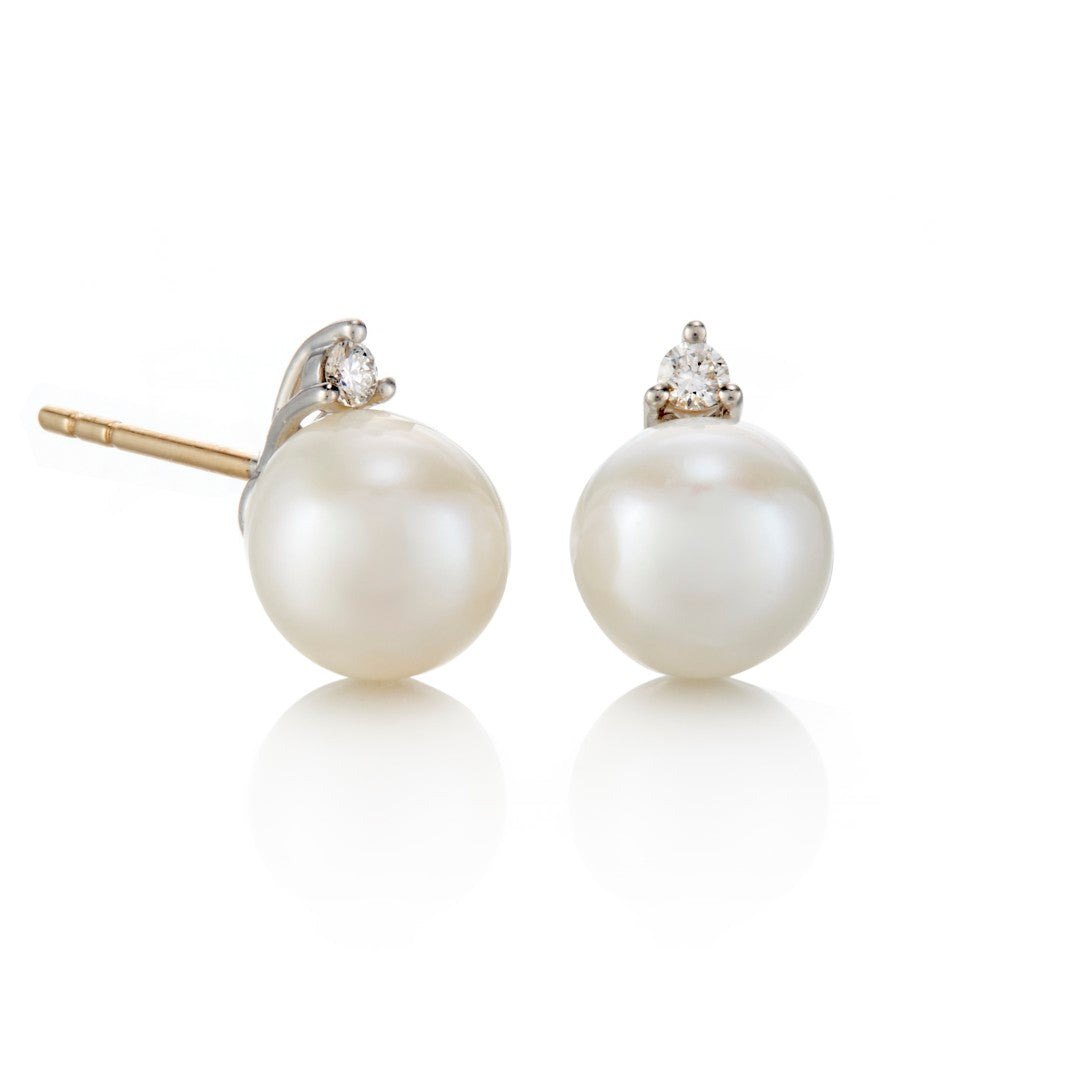 Sparkling Silver North Star Earrings with Diamonds & Pearls – Elegant Jewelry for Women, Perfect for Parties, Weddings & Gifts