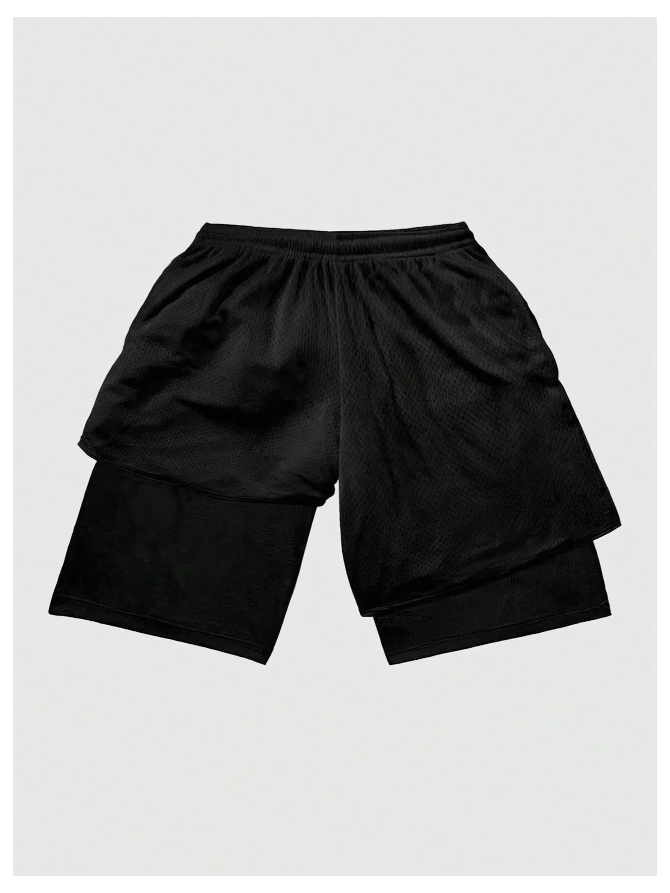 GORGLITTER Men's 2-in-1 Anime Graphic Gym Shorts - Quick Dry Athletic Running Shorts with Mesh Liner & Drawstring Waist - Perfect for Workout, Jogging & Casual Wear