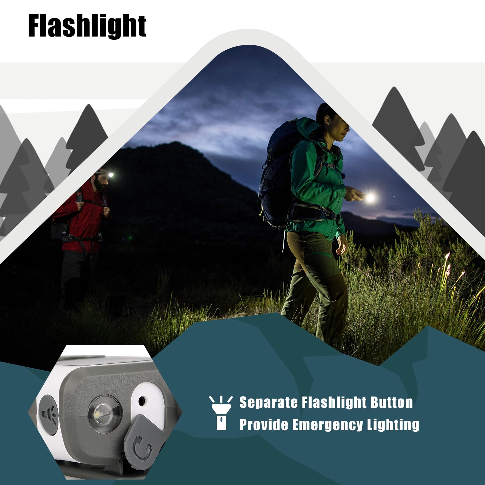 Retevis RT45 Long Range Rechargeable Walkie Talkies (2 Pack) - FRS Two Way Radios with Flashlight & NOAA Weather Alert - Ideal for Camping, Hiking, Outdoor Adventures & Emergency Communication
