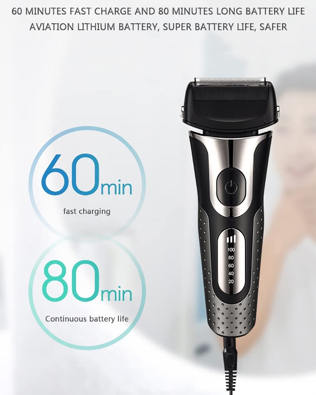 Premium Electric Razor for Men - Cordless Rechargeable Beard Trimmer & Shaver with Precision Blades - Perfect for Home, Travel & Personal Grooming Care