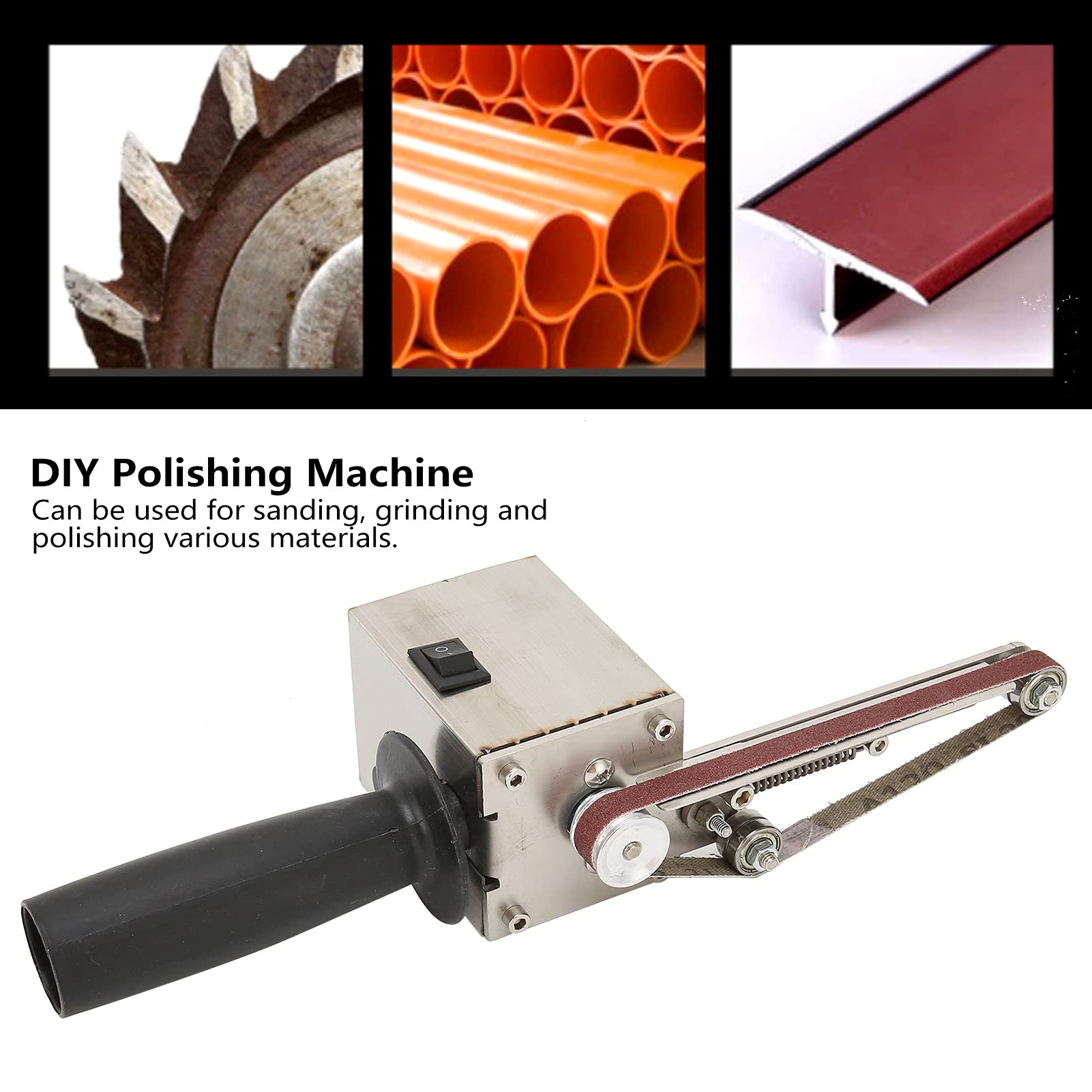 150W Electric Belt Sander & Polisher - Adjustable Wood & Acrylic Grinding Machine with US Plug (110-240V) - Perfect for DIY Woodworking, Metal Polishing & Craft Projects
