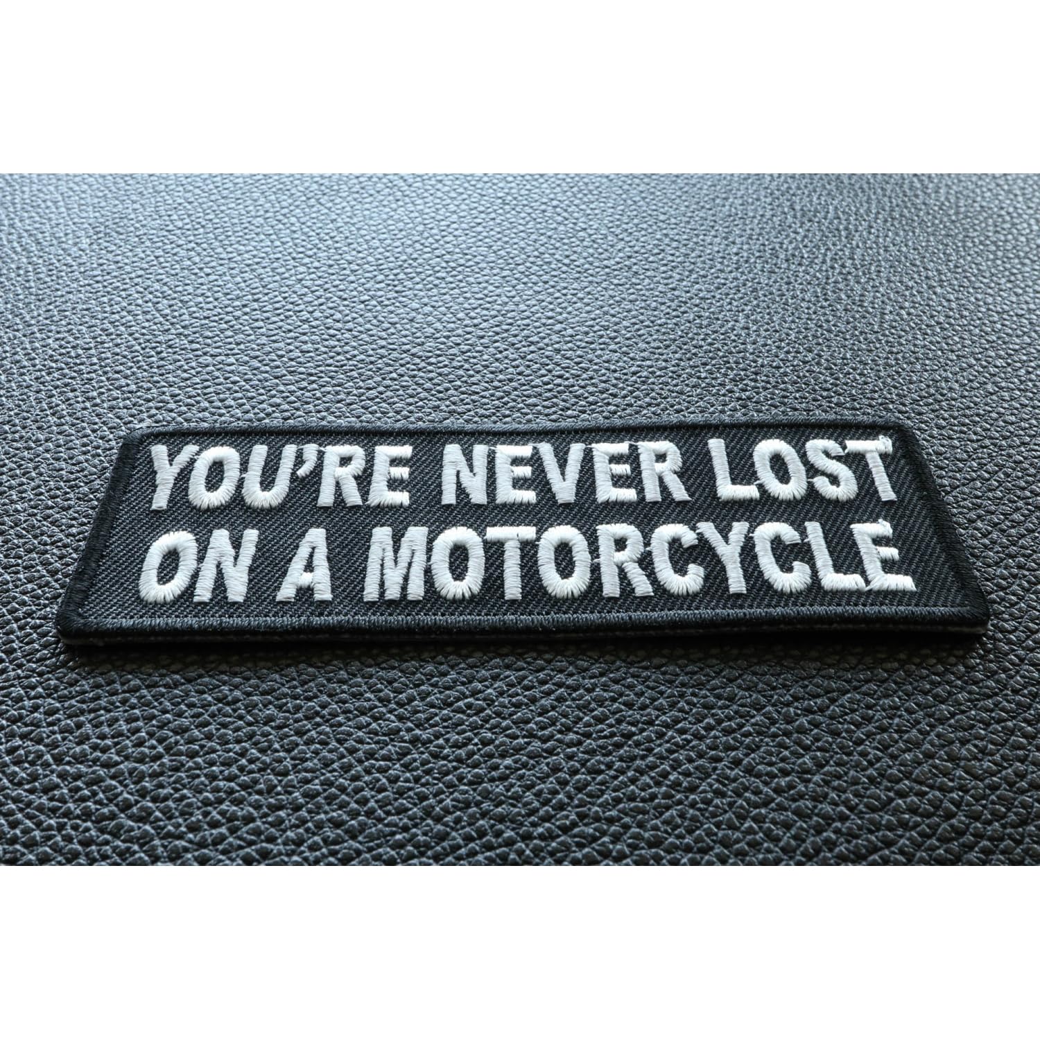 Motorcycle Patch - 'You're Never Lost On A Motorcycle' Biker Saying Iron-on Embroidered Patch for Jackets, Vests & Bags - Perfect for Biker Gangs, Motorcycle Clubs & Riding Enthusiasts
