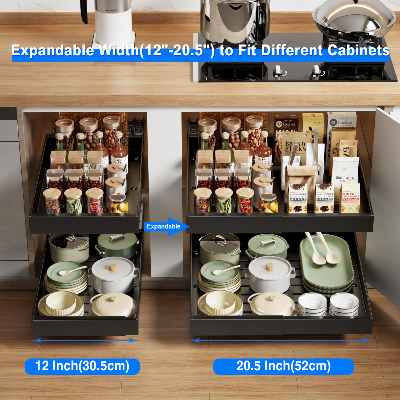 2 Pack Expandable Pull Out Cabinet Organizer - 21