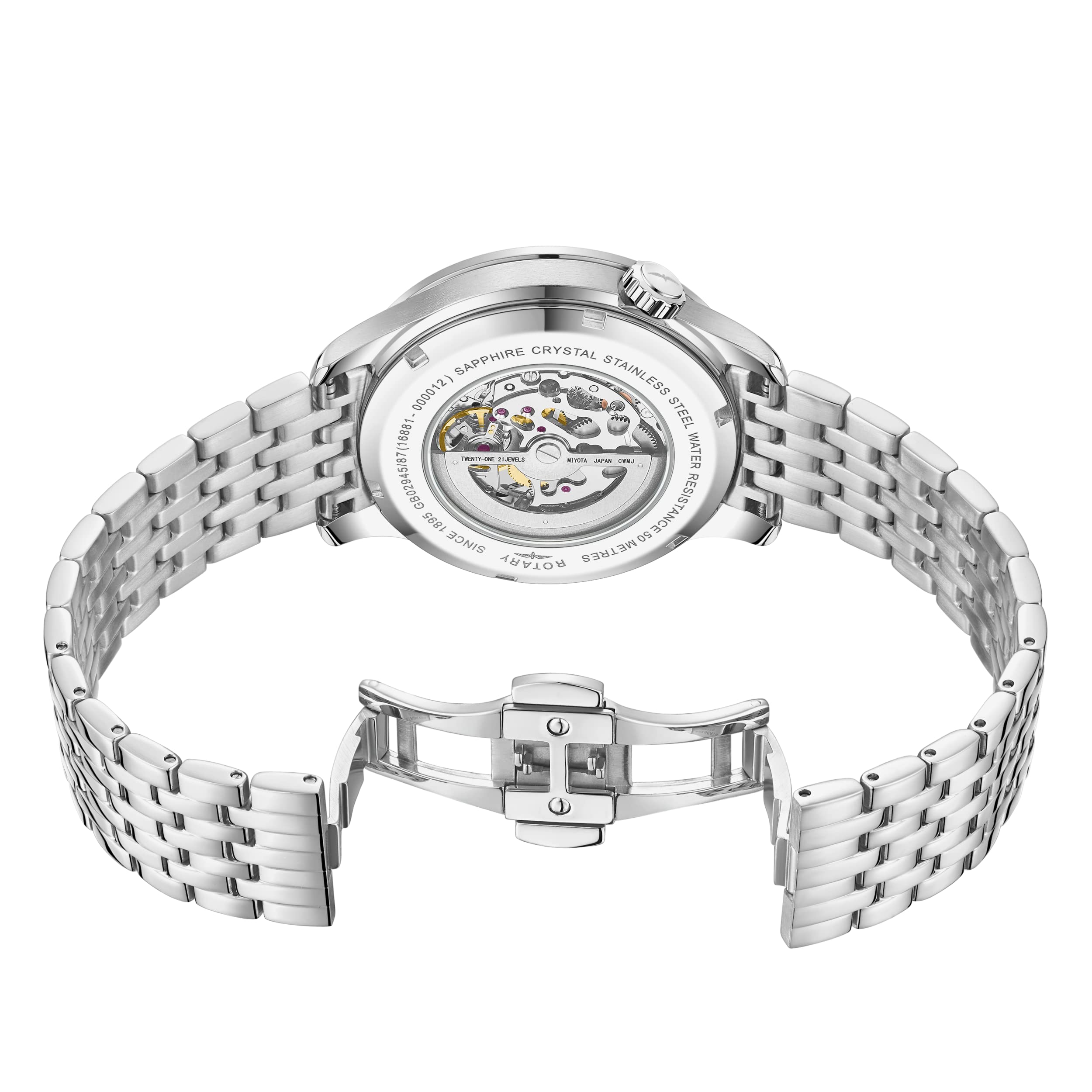 Elegant Rotary GB02945/87 Dress Watch for Men & Women - Classic Analog Wristwatch with Stainless Steel Band - Perfect for Business, Formal Events & Everyday Wear