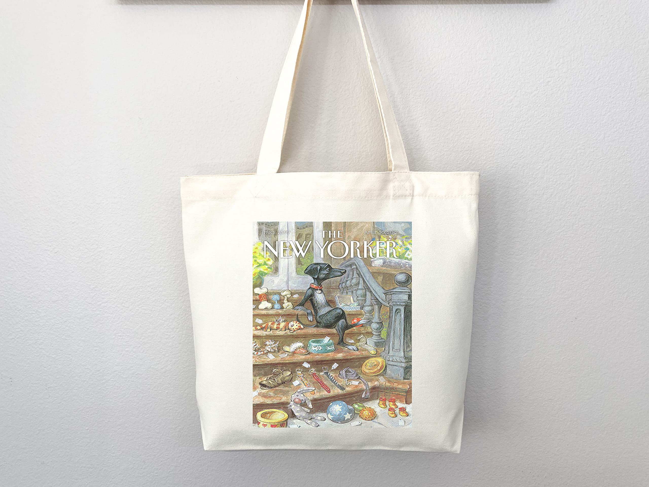 Stylish New Yorker Magazine Tote Bag - Artistic Aesthetic Everyday Carry Bag for Shopping, Beach & Work | Premium Cotton Canvas Tote with Unique Print