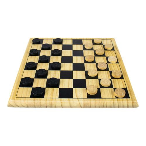 Premium Classic Checkers Set - Natural Wood Board Game for Adults & Kids - Perfect for Family Game Nights, Travel & Indoor Entertainment