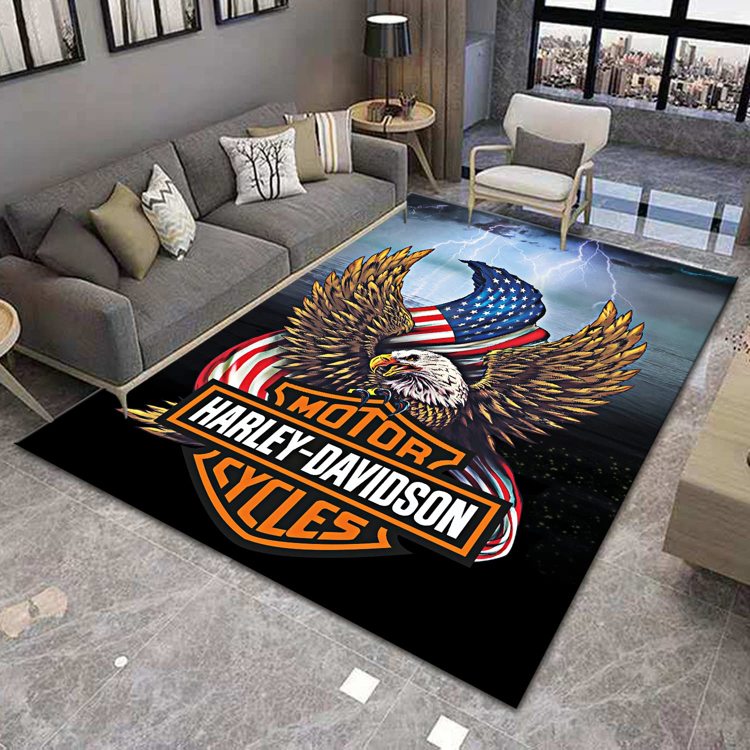 Harley Davidson Themed Rug - 31