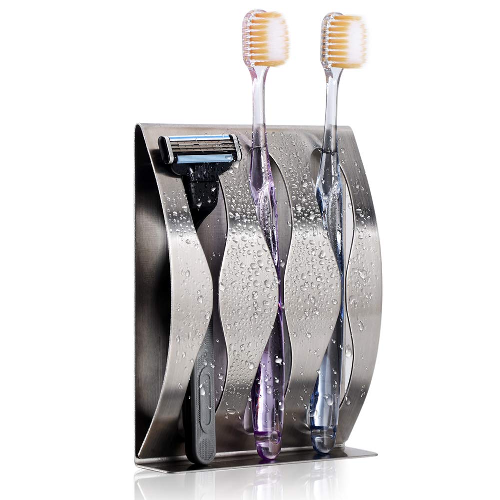 Premium Stainless Steel Toothbrush Holder - Wall Mounted for Bathroom & Shower Organization