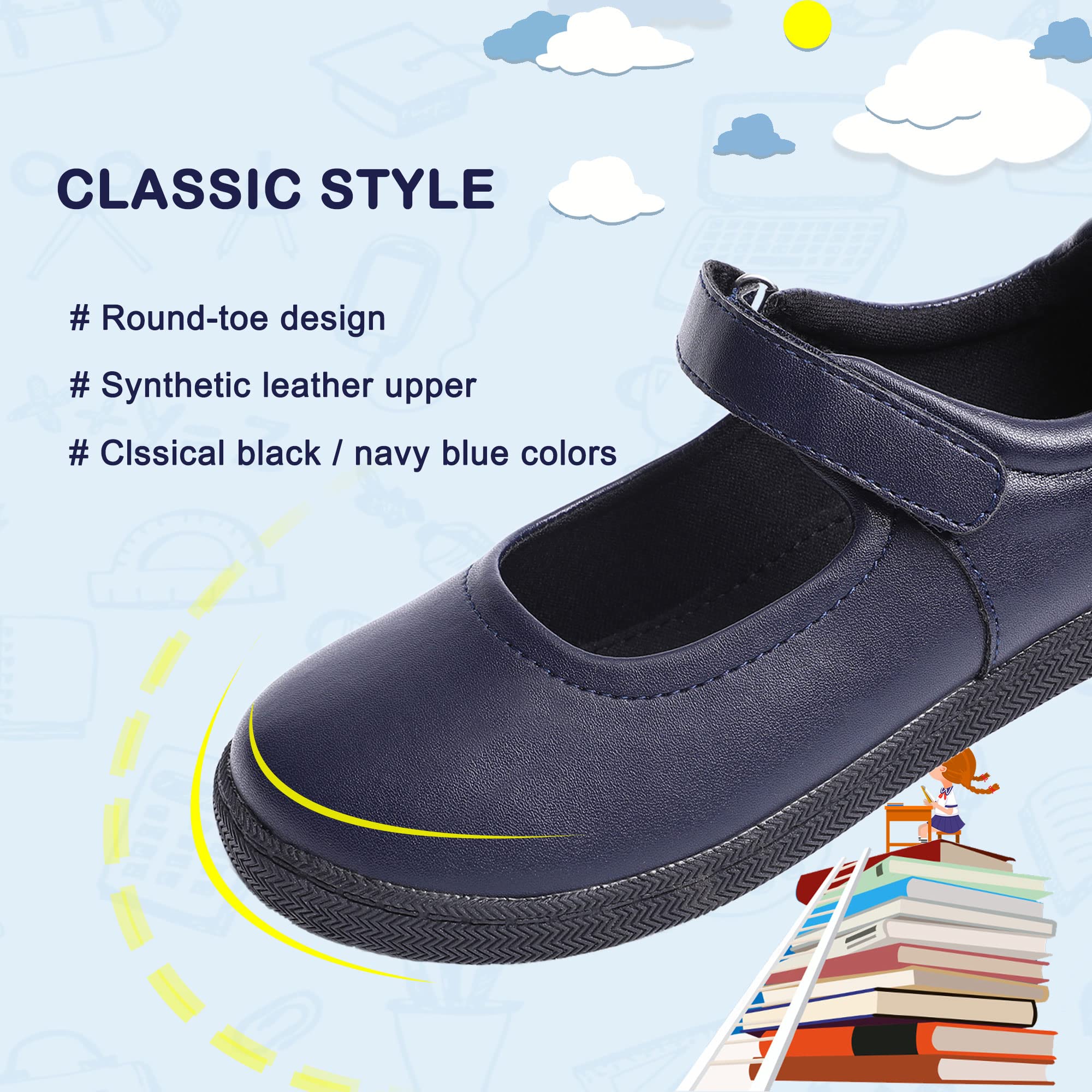 Girls Mary Jane Shoes - Cute Dress Flats for School Uniform, Wedding & Back to School | Comfortable & Stylish Kids Shoes for Special Occasions & Daily Wear
