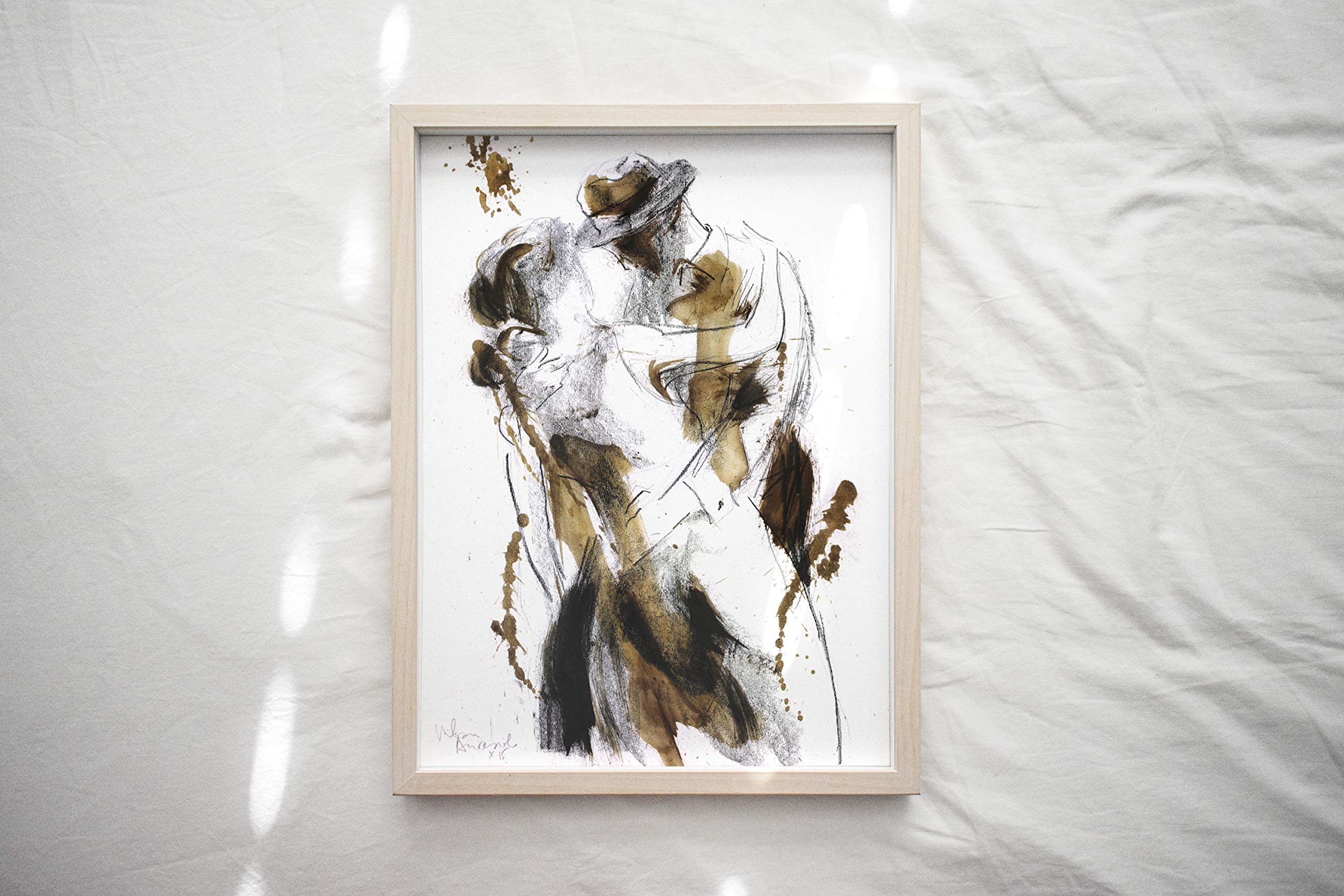 Dancing Couple Fine Art Print - Figurative Wall Decor for Bedroom, Living Room - Elegant Housewarming Gift - UNFRAMED Canvas Painting - Perfect for Romantic Home Decor & Wedding Presents