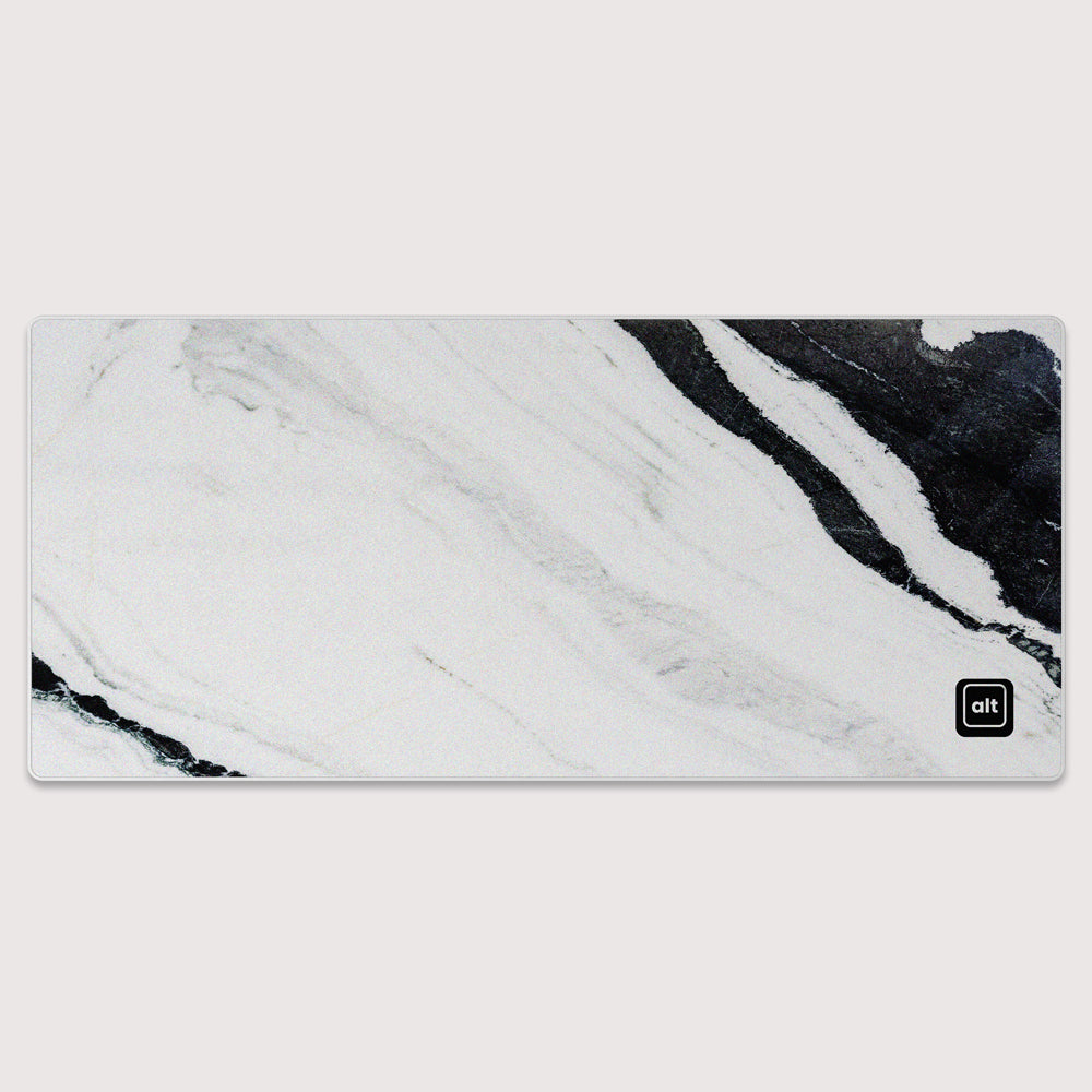 Premium Black and White Marble Pattern Mouse Pad - Non-Slip Rubber Base, Smooth Surface for Gaming & Office Work - Perfect for Desktops, Laptops & Workstations