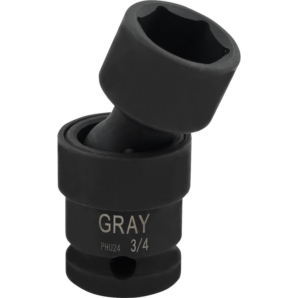1/2 Inch Drive 6-Point Universal Joint Impact Socket Set - Black Industrial Finish for Automotive Repair & Heavy-Duty Machinery Maintenance