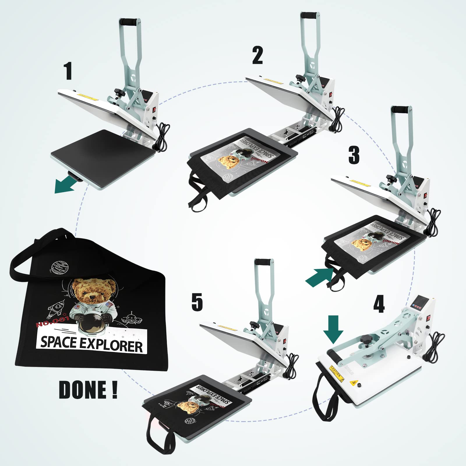 BetterSub 15x15 Inch Digital Heat Press Machine - Industrial Quality T-Shirt Heat Transfer Press with Slide Out Tray | Perfect for Custom T-Shirts, Hoodies, Mugs & DIY Craft Projects