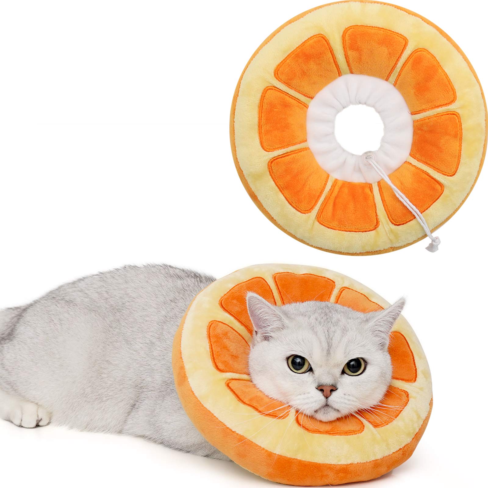 Soft Adjustable Cat Cone Collar - Comfortable Recovery E-Collar for Kittens After Surgery | Cute Pet Protective Neck Brace for Wound Healing, Grooming & Vet Visits | Perfect for Post-Surgical Care, Allergy Protection & Daily Use