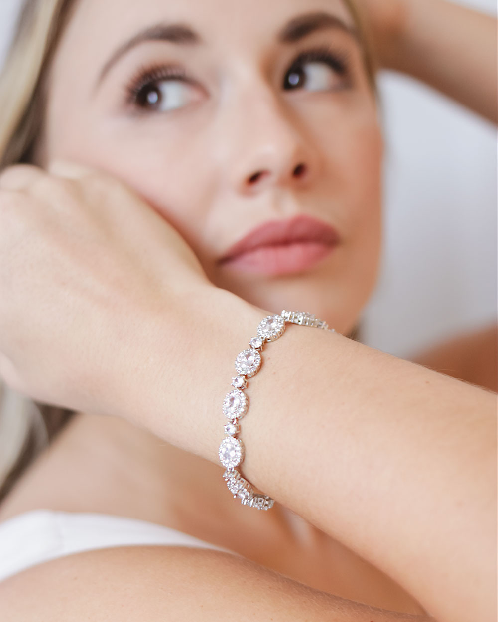 Sadie CZ Bracelet for Women - Elegant Cubic Zirconia Crystal Bracelet Jewelry Gift for Her - Perfect for Parties, Weddings & Special Occasions