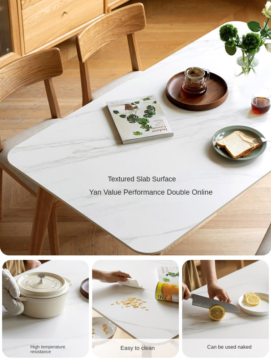 Solid Oak Wood Modern Rocking Dining Table - Stylish & Durable for Home, Restaurant, and Outdoor Dining Spaces