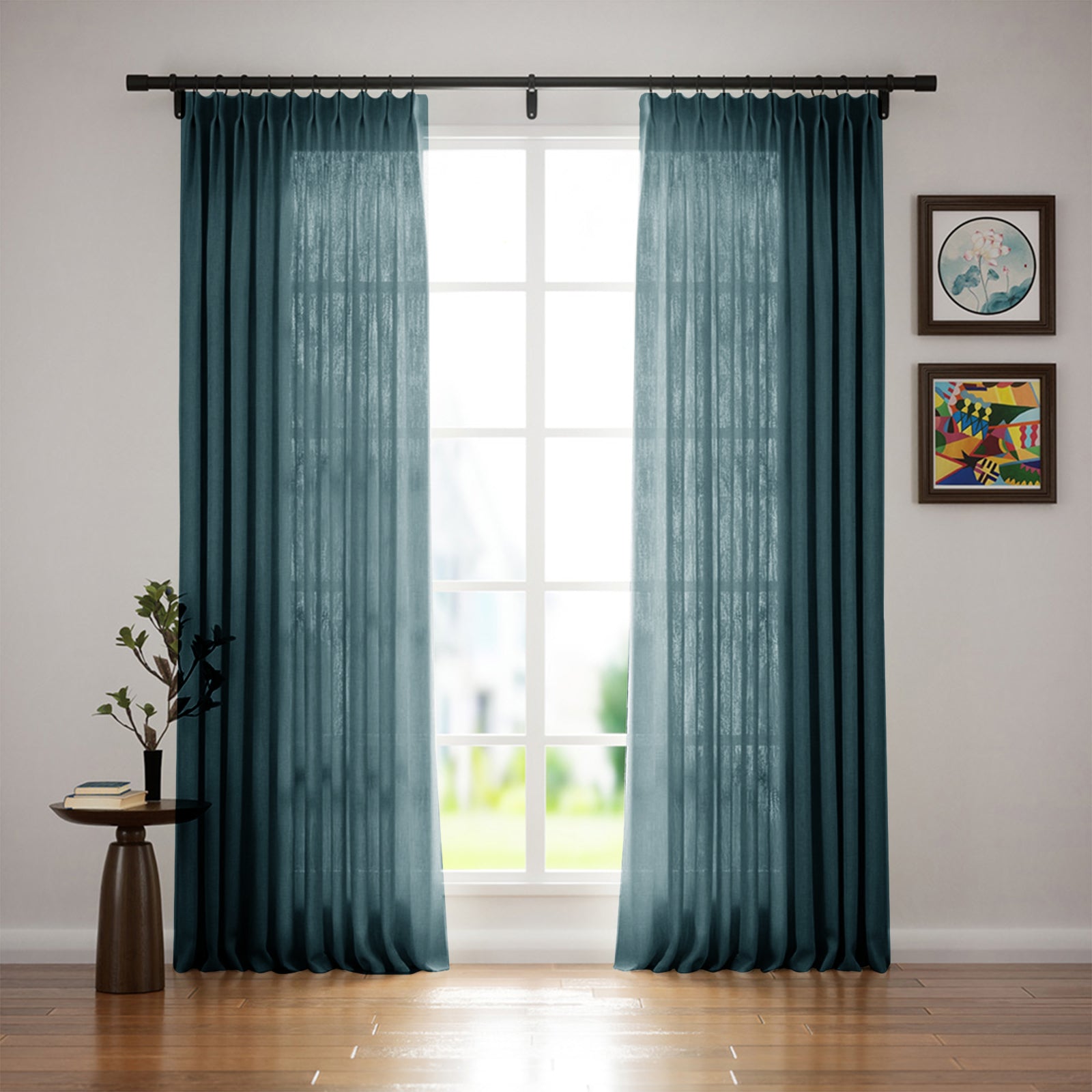 Beige Blackout Curtains - Heavyweight Canvas Linen Drapes with Elegant Pleated Design | Custom Window Treatments for Bedroom & Living Room