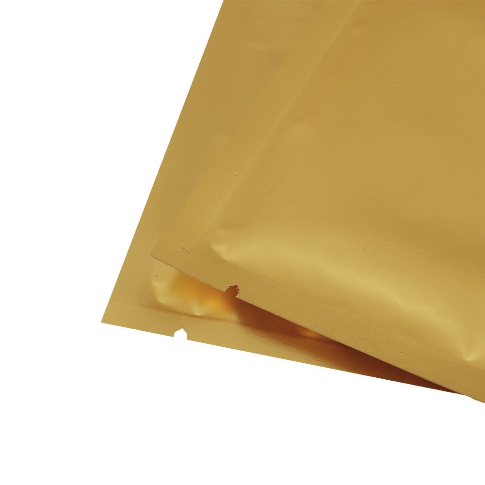 Premium Gold Mylar Foil Bags - 100 Pack (10cm x 15cm) | Resealable Food Storage Bags for Snacks, Coffee, Tea & Dry Goods | Airtight, Moisture-Proof & Freshness Protection | Perfect for Home, Kitchen & Pantry Organization