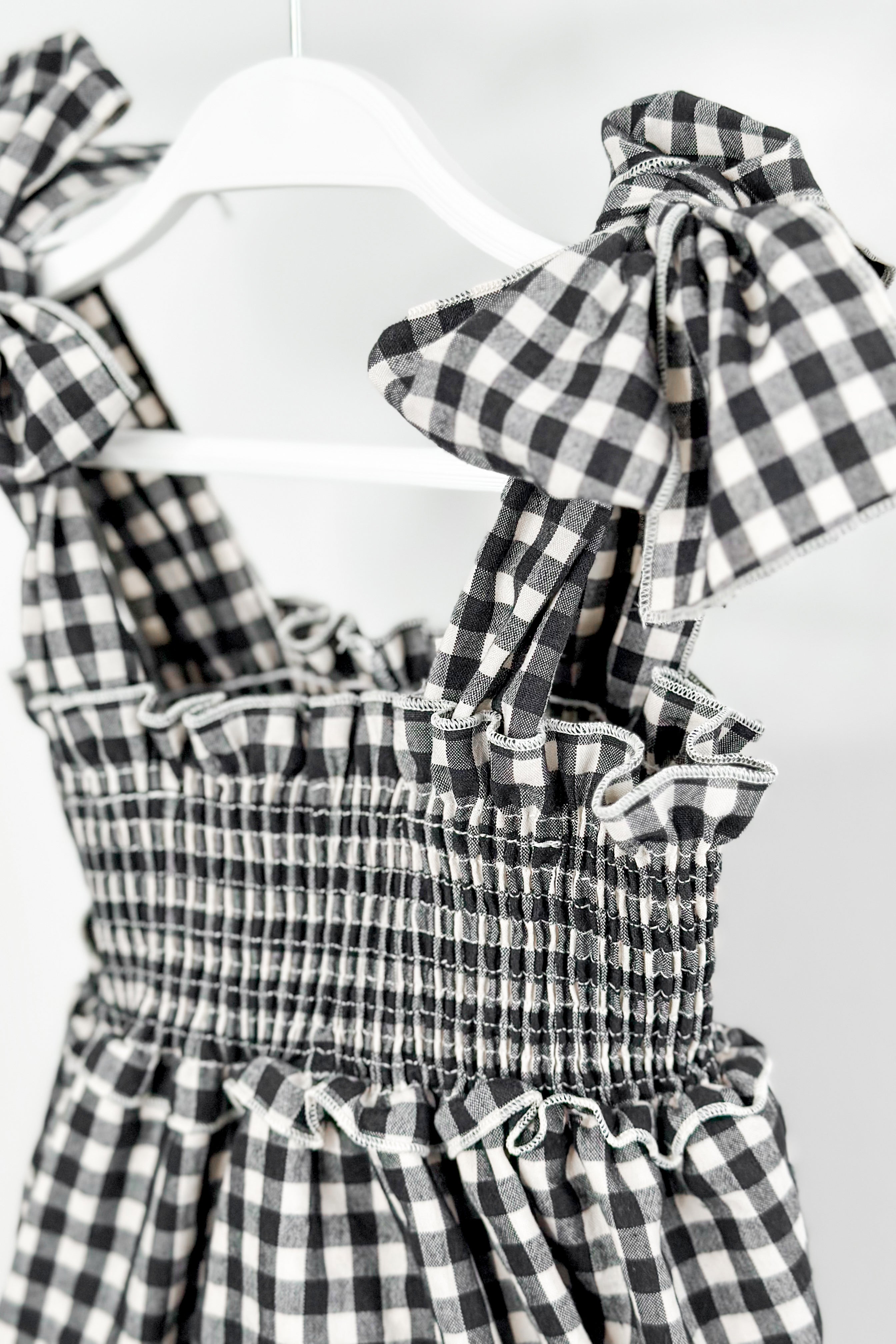 Halston Women's Black & White Gingham Romper Jumpsuit - Summer Casual Outfit for Beach, Picnic & Date Night