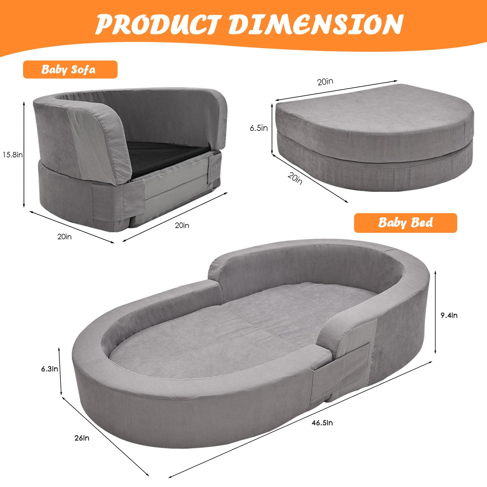 SUNYRISY 2-in-1 Portable Toddler Travel Bed & Floor Bed - Foldable Kids Camping Cot with 2 Waterproof Mattress Covers - Perfect for Travel, Home, Daycare & Outdoor Adventures