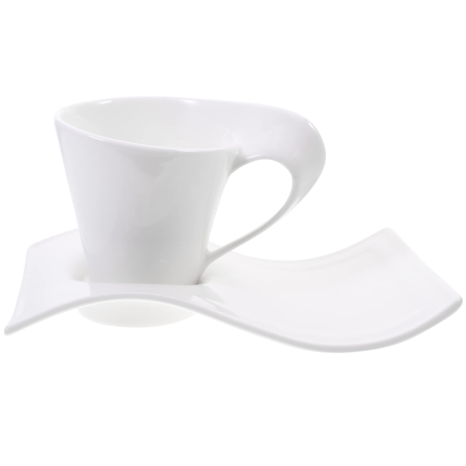 Nordic White Porcelain Tea Latte Cup with Saucer - 12oz European Style Coffee Mug for Birthday, Office Party & Home Gift - Perfect for Morning Espresso, Afternoon Tea & Modern Kitchen Decor
