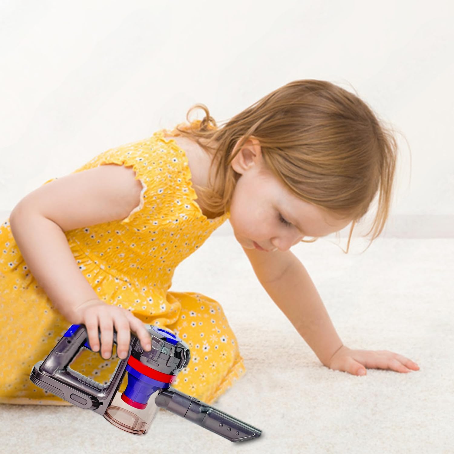 VARANO 3-in-1 Kids Vacuum Cleaner Toy with Real Suction - Functional Toddler Cleaning Toy for Ages 3+ | Pretend Play, Early Learning & Household Helper | Classic Edition for Bedroom, Playroom & Carpet Cleaning Fun