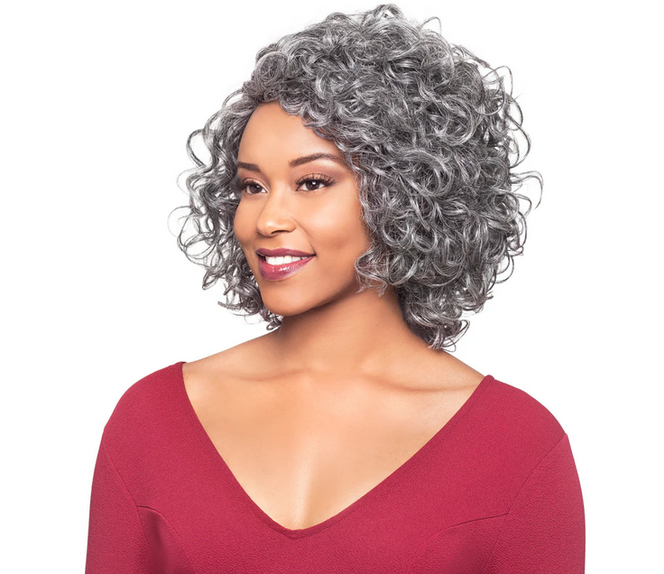 FOXY SILVER HUMAN HAIR BLEND WIG MARVA - Premium Synthetic & Human Hair Mix Wig for Women - Perfect for Cosplay, Halloween, and Daily Fashion Styling
