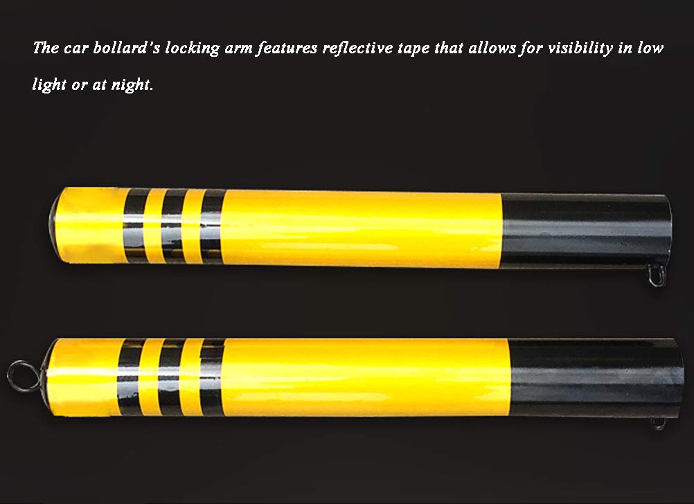 Reflective Safety Parking Bollards - 3 Pack Heavy Duty Parking Sign Posts with Expansion Screws (1000x114mm) for Driveways, Garages & Commercial Parking Lots - Durable Road Markers for Traffic Safety