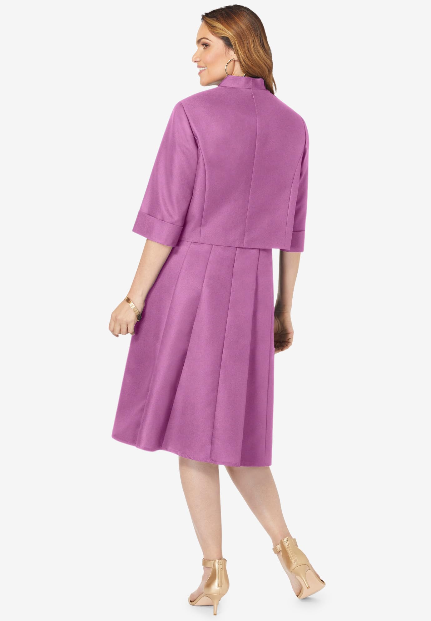 Roaman's Women's Plus Size Fit-and-Flare Jacket Dress - Stylish & Comfortable Casual Wear for Work, Date Night & Special Occasions