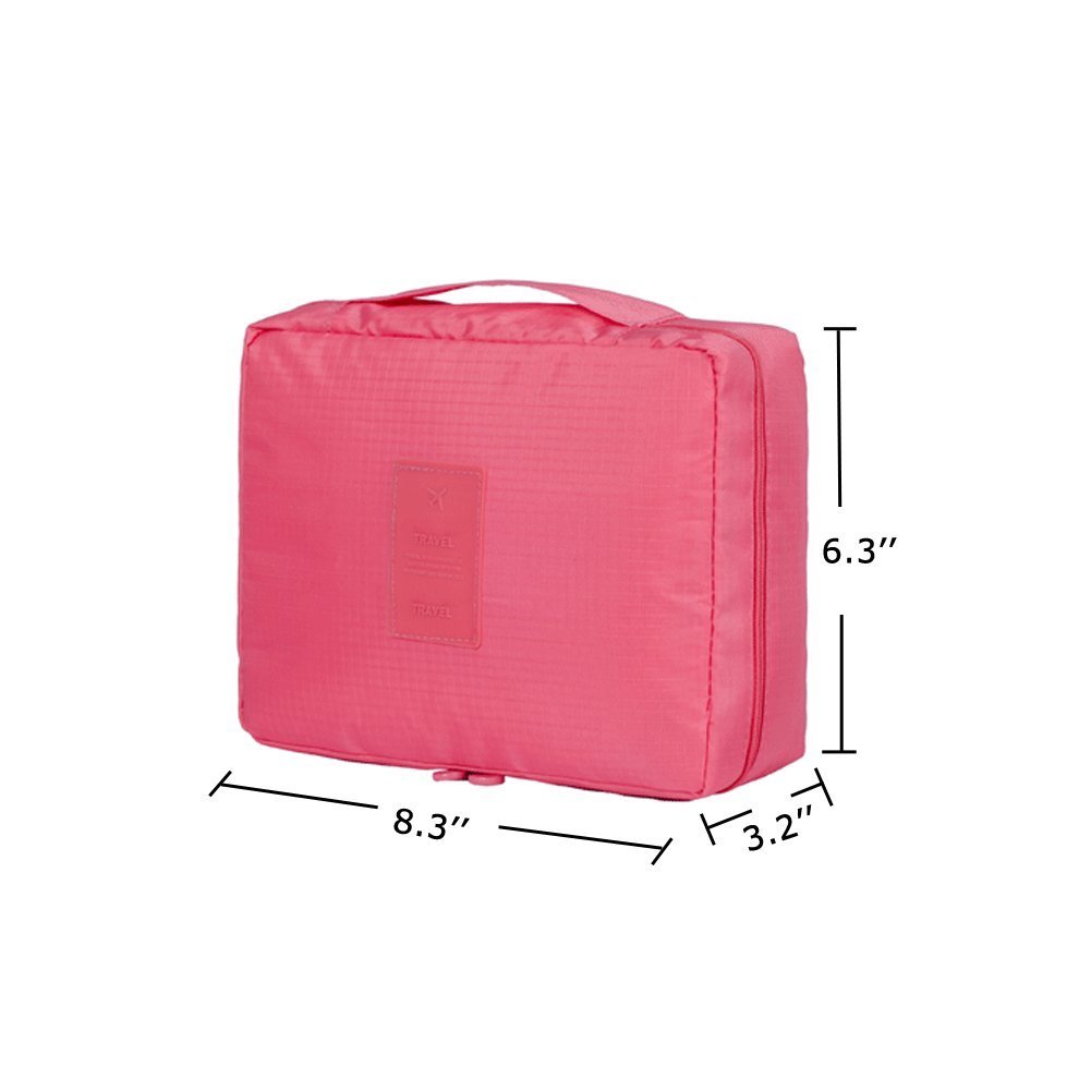 Waterproof Toiletry Bag for Travel - Cosmetic Makeup Organizer Pouch with Luggage Strap, Train Case for Bathroom Storage & On-the-Go Essentials | Perfect for Airplane Carry-on, Gym, Camping Trips