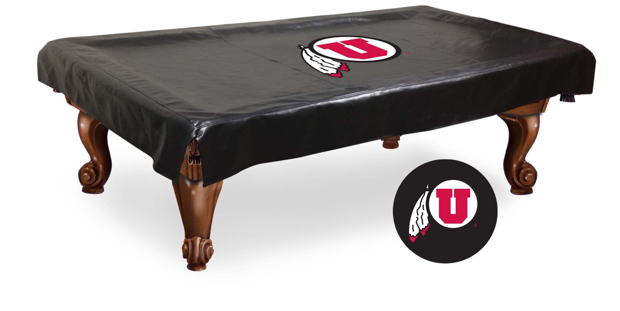 NCAA Utah Utes Billiard Table Cover - Officially Licensed Pool Table Protector for Game Room & Sports Bar Decor