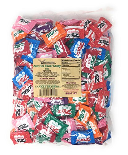 YANKEETRADERS Classic Zotz Assorted Sour Fizzing Candy - 2 Lb Bulk Pack for Parties, Halloween Treats & Movie Night Snacks