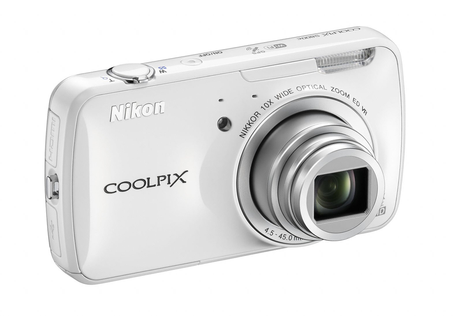 Nikon COOLPIX S800c 16MP Digital Camera with Wi-Fi & Android OS - White (International Version) - Perfect for Travel Photography & Vlogging