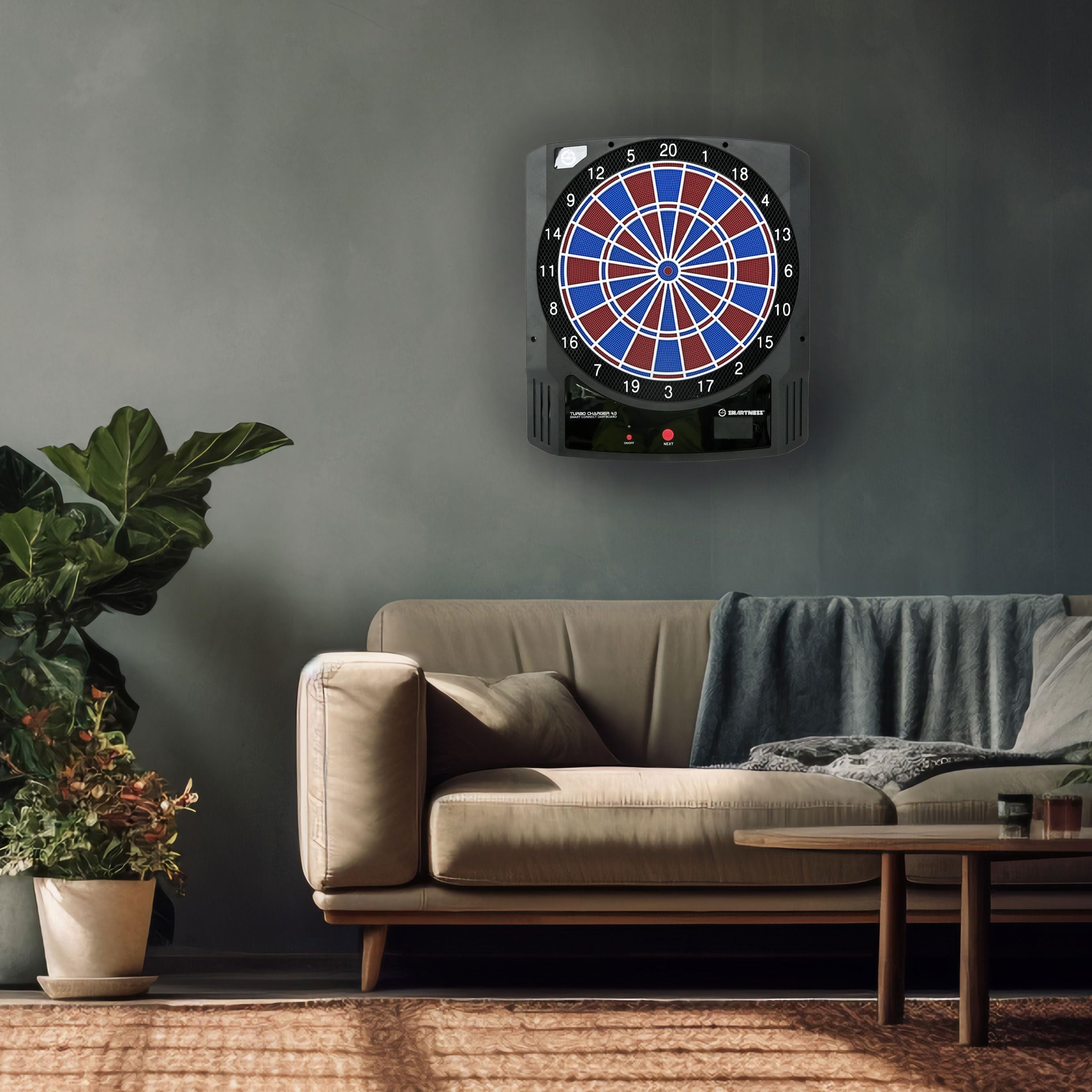 Smartness Carromco 94014 Electronic Dartboard with Turbo Charger - Bluetooth App Connectivity for Score Tracking | Perfect for Home Game Rooms, Bars & Family Game Nights