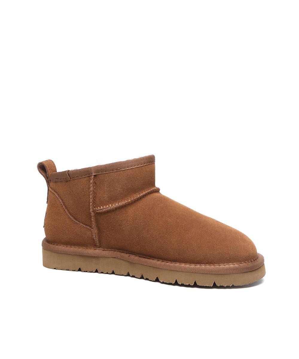 Men's Ultra Mini UGG Boots - Genuine Sheepskin Winter Booties for Indoor & Outdoor Wear - Cozy House Slippers & Fashionable Street Style