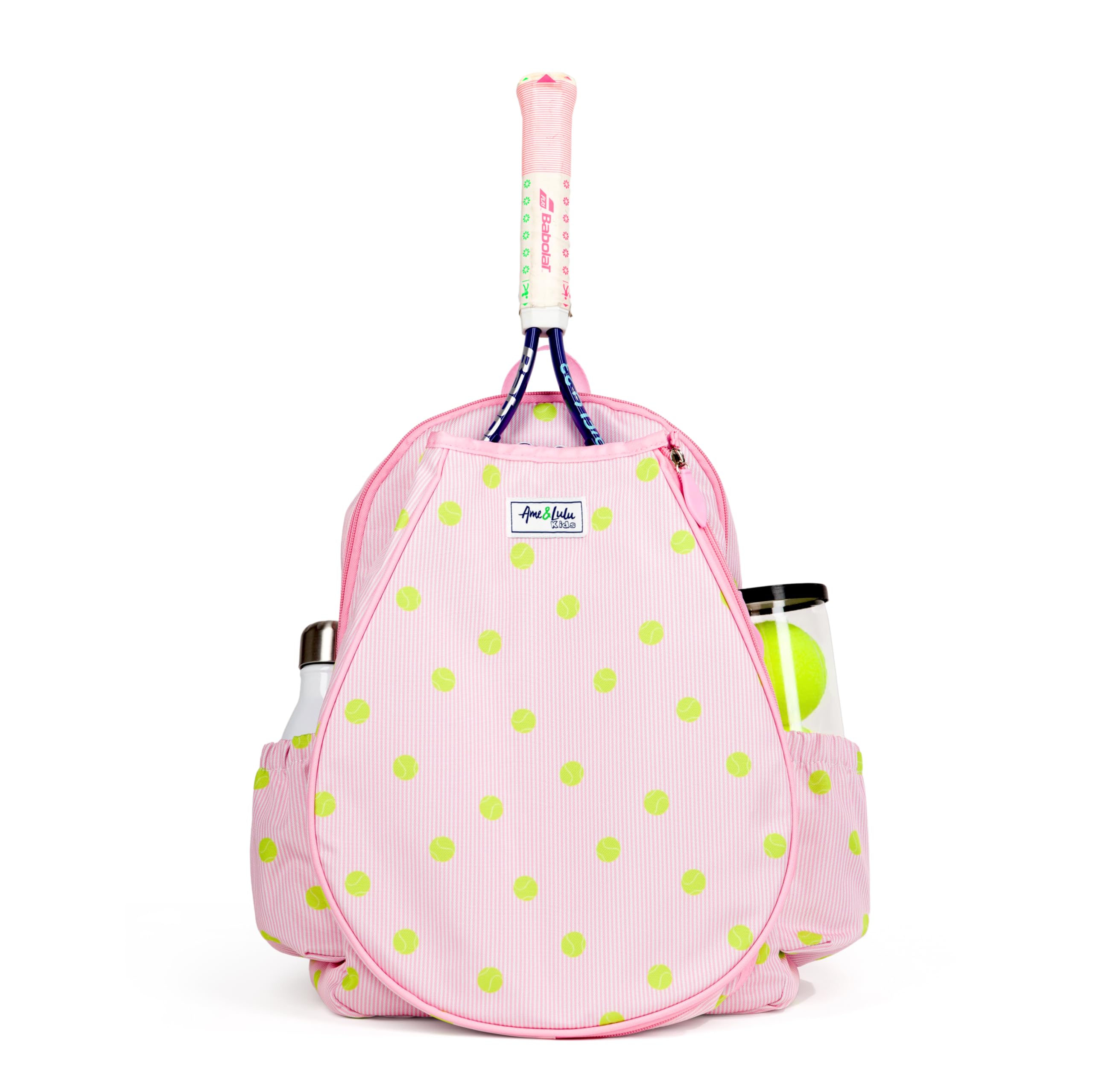 Ame & Lulu Little Love Tennis Backpack for Kids - Cute Girls Sports Backpack with Insulated Lunch Box Pocket - Perfect for Tennis Practice, School, and Travel