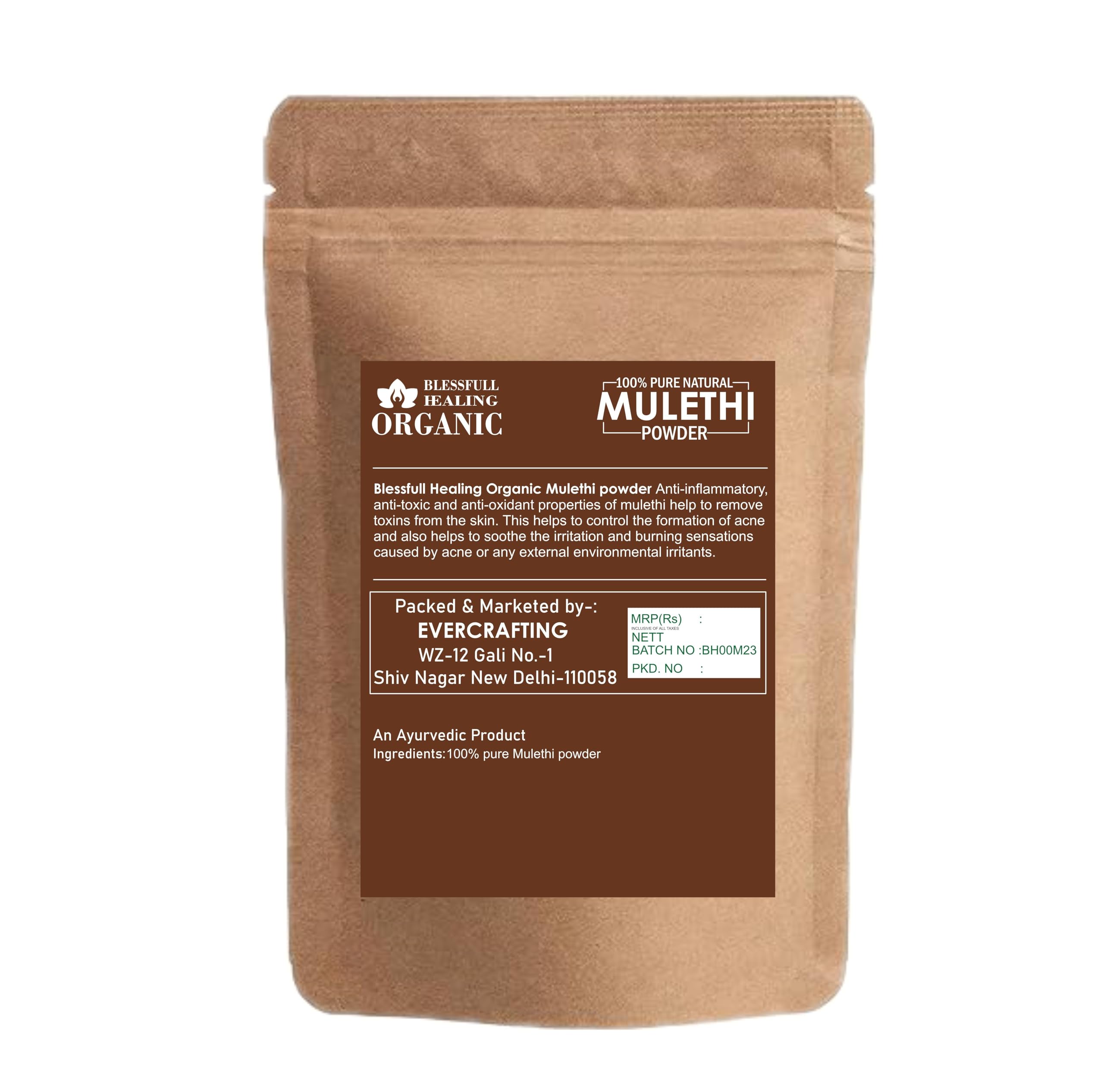 Premium 100% Pure Natural Mulethi (Licorice) Root Powder - 100g (3.52 oz) | Herbal Skin Care, Digestive Aid & Ayurvedic Remedy for Glowing Skin & Healthy Hair