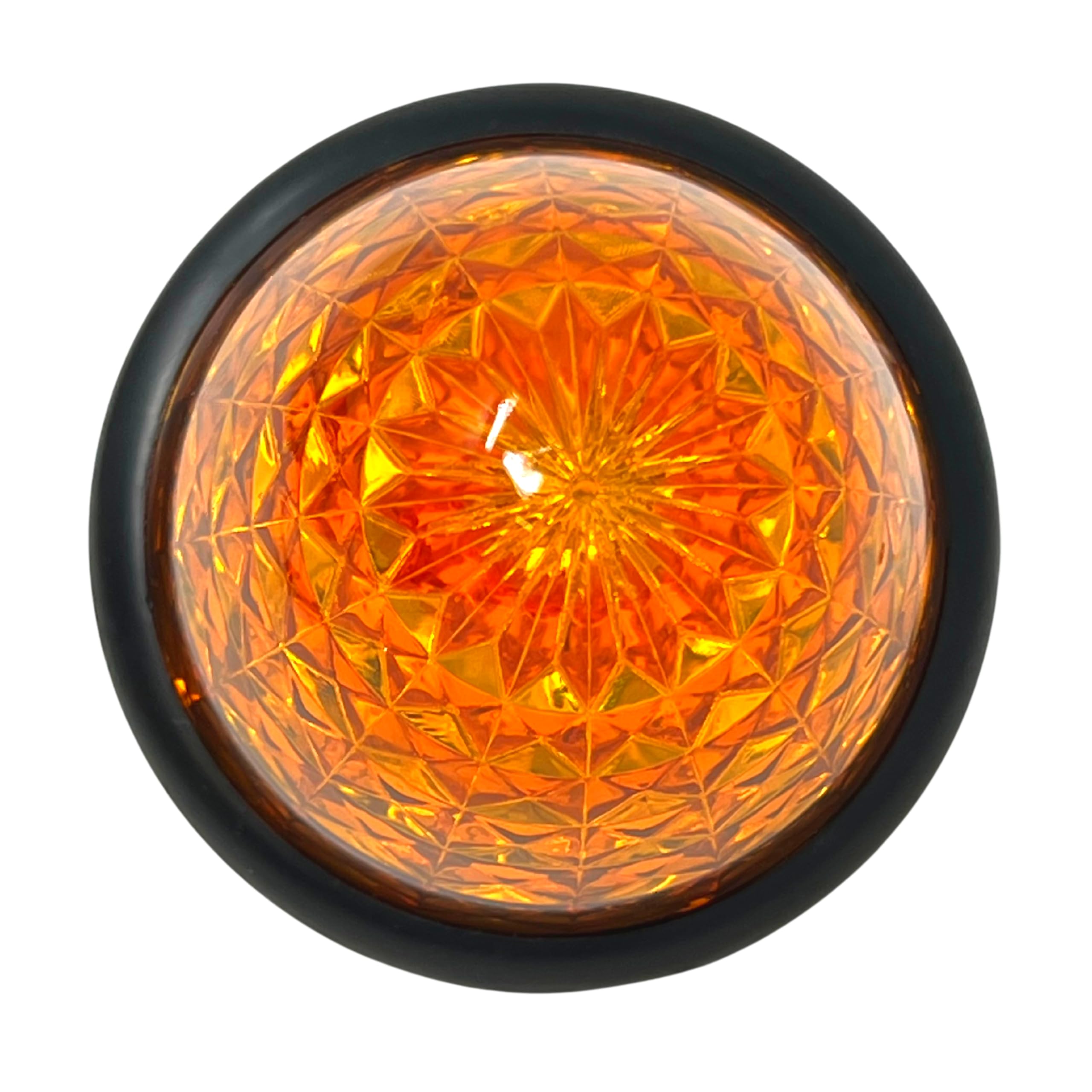 3.5 Inch 16 LED Round Beehive Cone Trailer Lights - Amber Submersible 12V Side Marker Clearance Lights - Waterproof 16 Diodes for Peterbilt Trucks, ATV, Motorcycle (8 Pack) - Perfect for Night Driving, Off-Road Safety & Heavy Duty Vehicle Visibility