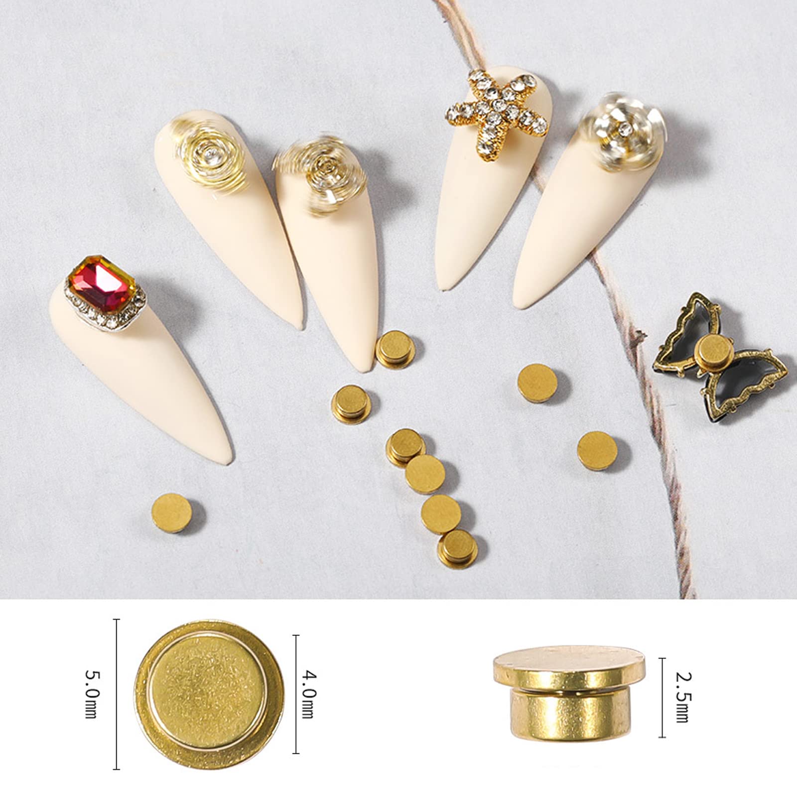 20 Pcs Spinning Nail Charms - Rotating Nail Art Bearing for DIY Nail Design, Jewelry Making & Crafting Accessories | Perfect for Manicures, Nail Art Decorations & DIY Gifts