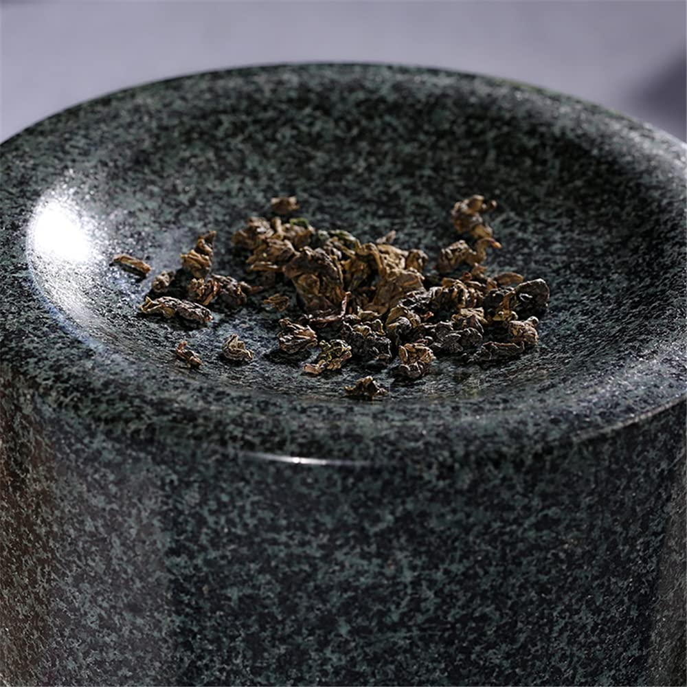 Premium Handmade Natural Granite Stone Mill - Bluestone Grinder for Tea, Coffee Beans & Pepper (8.7-9.8 Inches) - Perfect for Kitchen, Camping & Gourmet Cooking