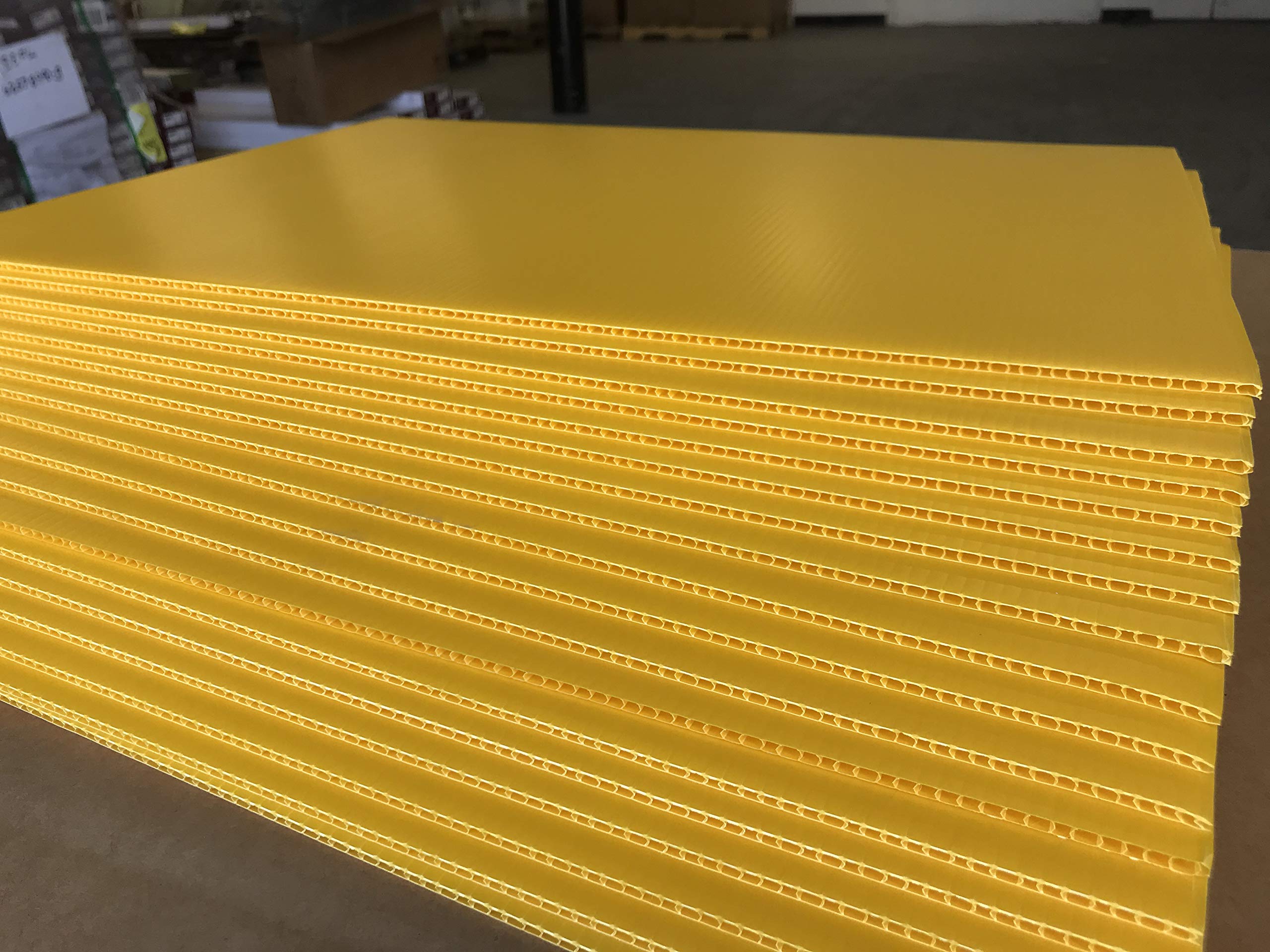 50 Pack 18x24 Inch Yellow Corrugated Plastic Blank Signs - 4mm Thick for Yard Sales, Open Houses, Elections & Advertising - Durable & Weatherproof for Indoor & Outdoor Use