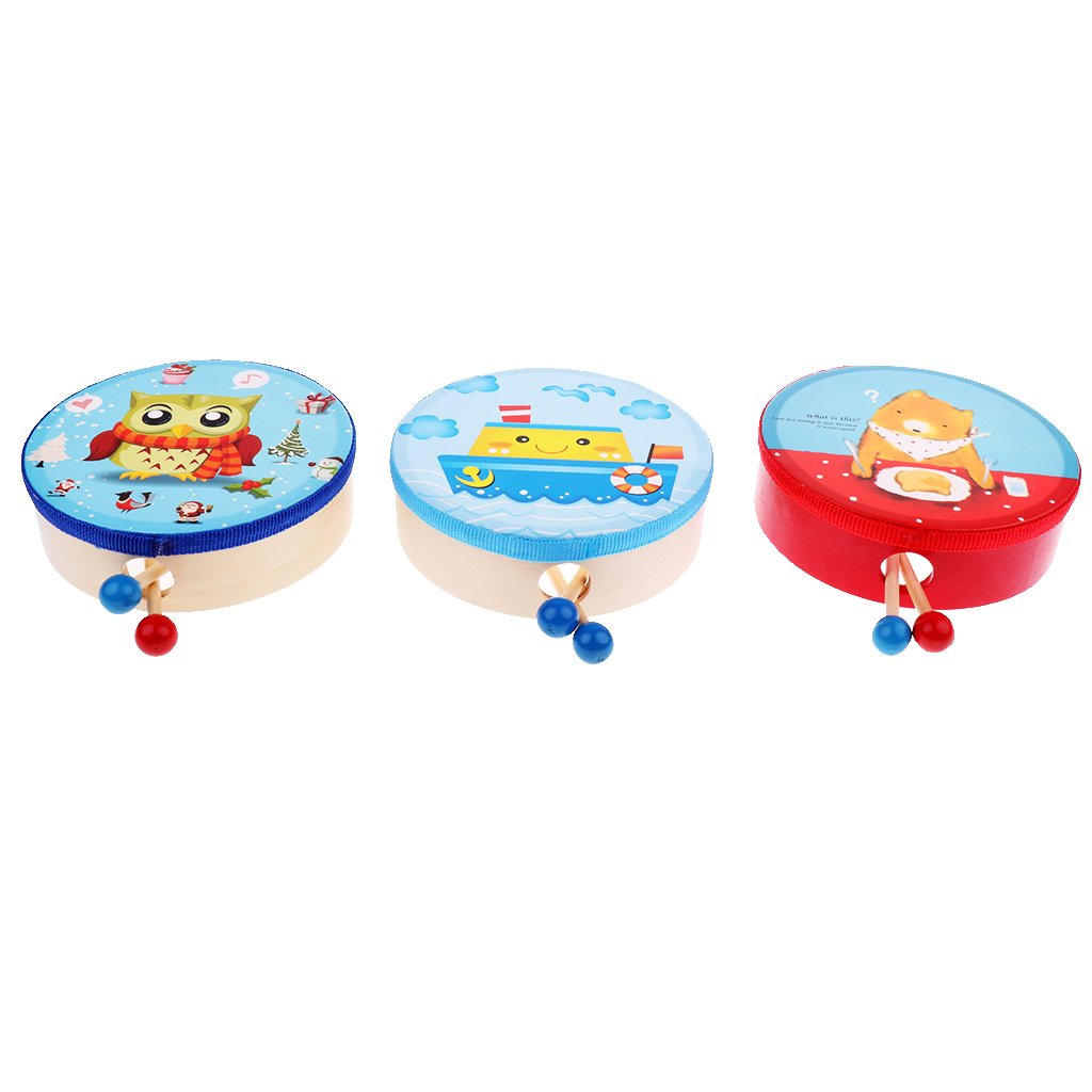 B Baosity Wooden Tambourine Toy for Kids - Musical Instrument for Early Childhood Education, Toddler Music Play & Preschool Learning Activities