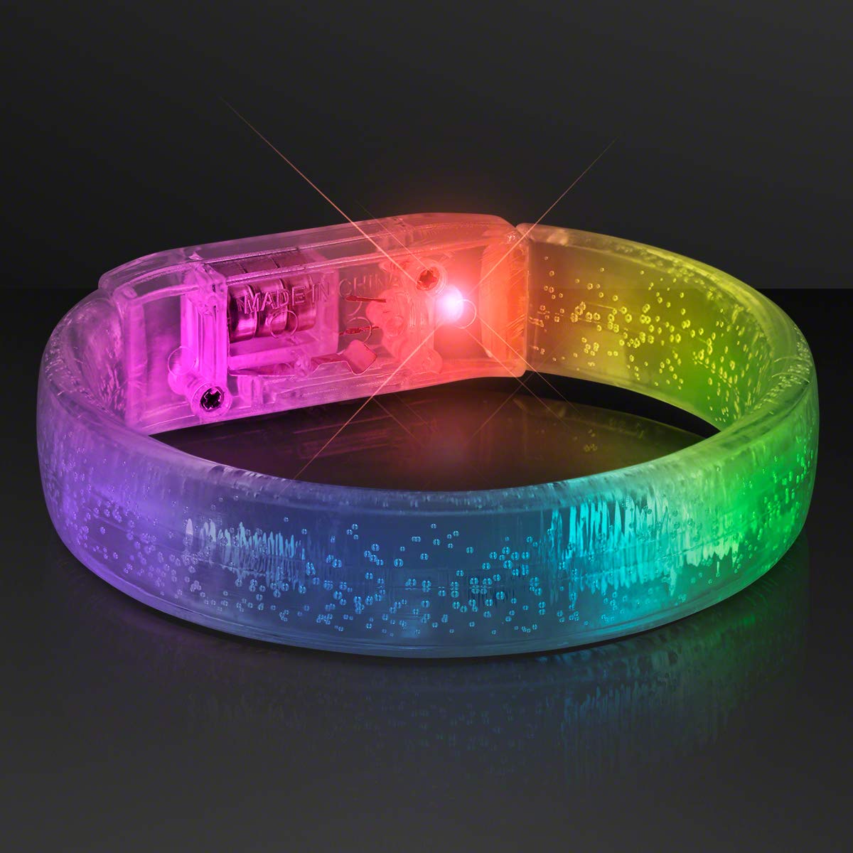 Flashing LED Light Up Bracelets - Glow in The Dark Party Favors (12 Pack) for Raves, Concerts, Festivals & Night Events
